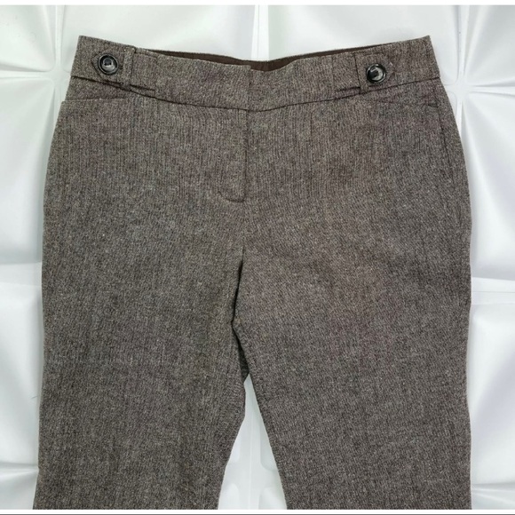 Dalia Collection Womens Sz 10 Brown Tweed Poly Wool Pants Lined Career Work - Picture 5 of 7